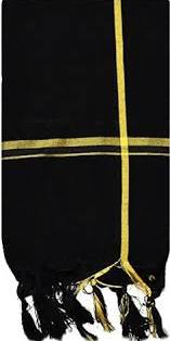 Traditional black and gold Ayyappa clothing